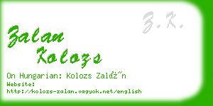 zalan kolozs business card